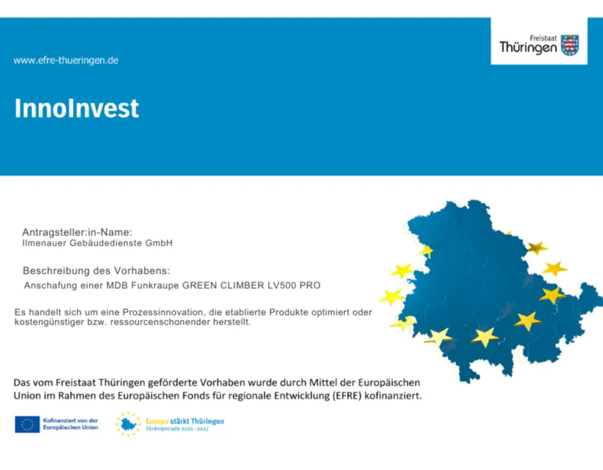 Förderung InnoInvest Thüringen Umweltfreundliche Mähraupe Naturschutzgebiet